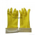 12" 40g Yellow Dipped-lined Household Latex Glove 2