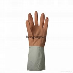 12" 60g Bicolor flocklined household latex glove