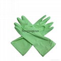 12" 50g Apple Green Flocklined Household Latex Glove With Aloe  3