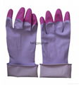 12" 16mil 65g Bicolor Fingered Unlined Household Latex Glove 3