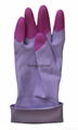 12" 16mil 65g Bicolor Fingered Unlined Household Latex Glove 4