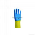 13" 21mil  Blue-yellow Neoprene+Latex Flocklined Industrial Glove 1
