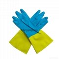 13" 21mil  Blue-yellow Neoprene+Latex Flocklined Industrial Glove 2