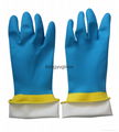 13" 21mil  Blue-yellow Neoprene+Latex Flocklined Industrial Glove 3