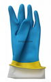 13" 21mil  Blue-yellow Neoprene+Latex Flocklined Industrial Glove 4