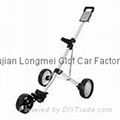 Giantex Foldable 3 Wheel Push Pull Golf Cart Trolley Three Wheels Swivel Folding