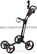 Qwik-Fold Golf- 2.0 Deluxe 4 Wheel Push Cart 