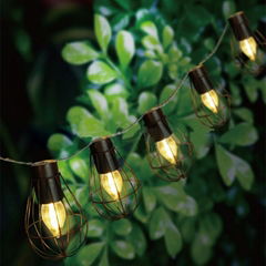  Solar LED string lights with Vintage Iron Cage style for holiday decoration 