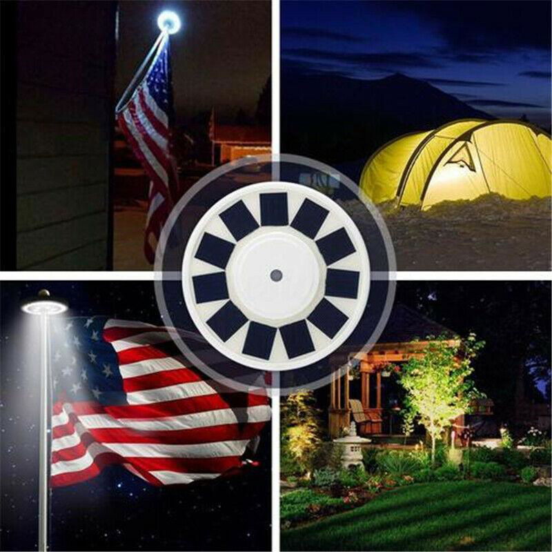 128 LED solar flagpole light solar camping light outdoor floodlight 3