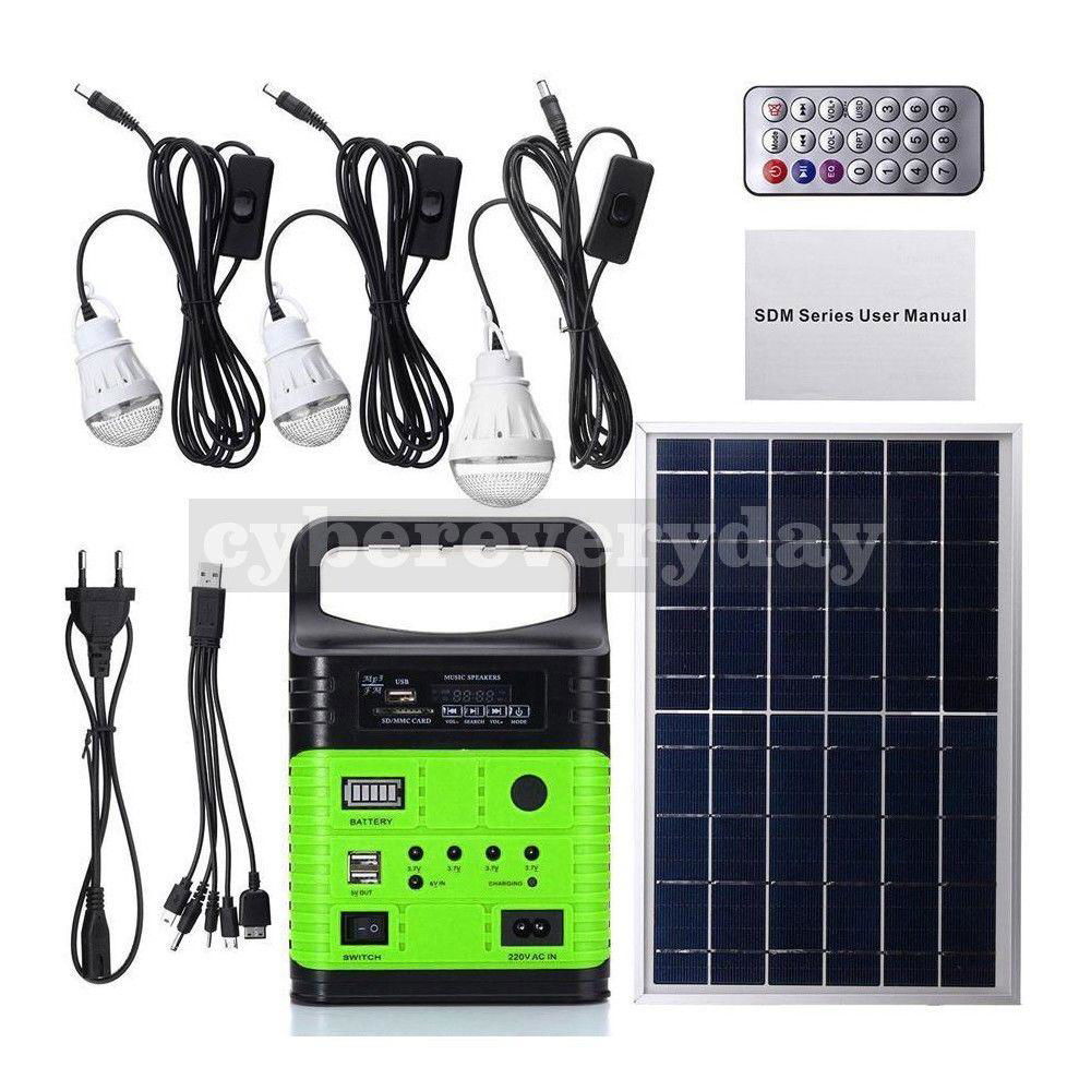 USB Charger Home System FM Solar lighting system solar energy kit