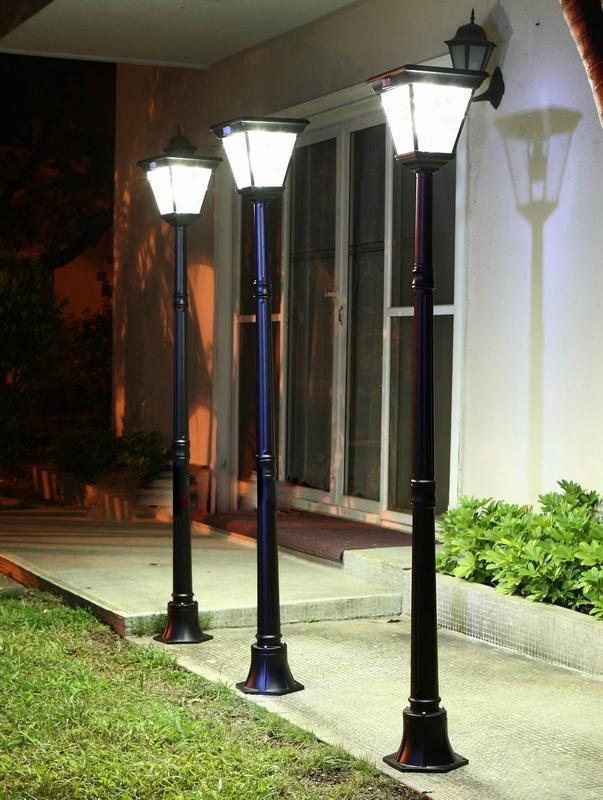 2 in 1 super bright Cast Aluminum solar post lamp outdoor garden lights 5