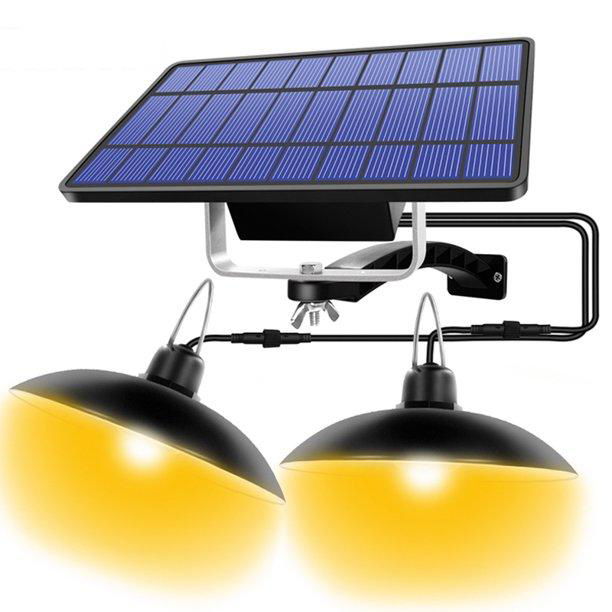 Waterproof Double Head Solar Pendant Light Outdoor Indoor Solar Lamp With Cable 