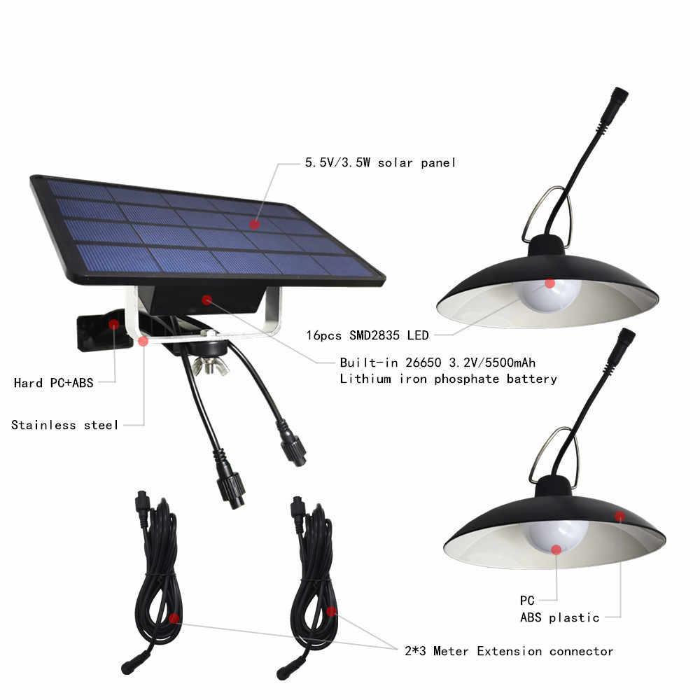 Waterproof Double Head Solar Pendant Light Outdoor Indoor Solar Lamp With Cable  4