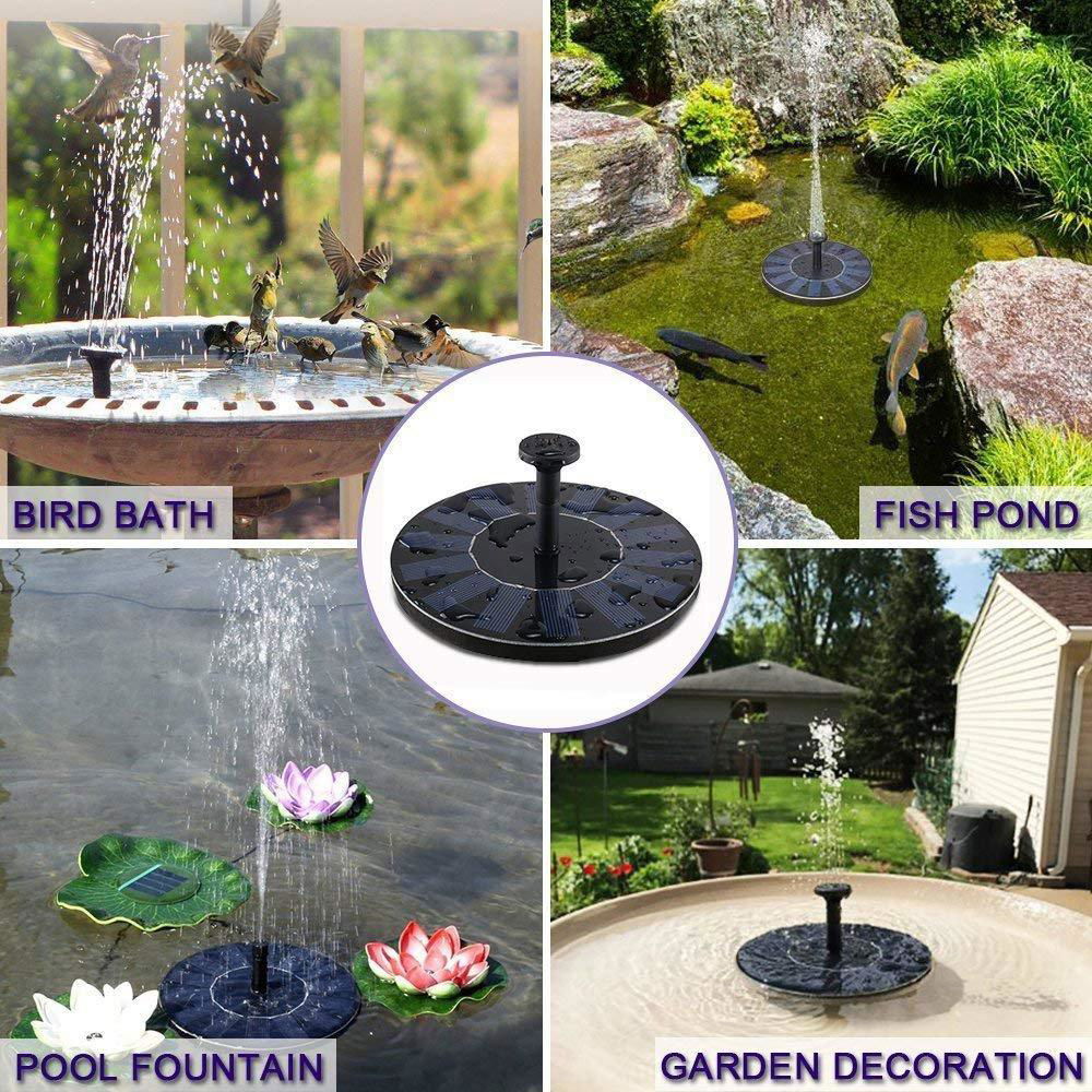 Solar Powered Fountain Pump, Solar Birdbath Fountain, Free Standing Floating Bir 3