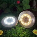 Solar Lights Outdoor White, Garden Deck Solar Disk Lights Waterproof,  5