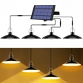 Double Head Solar Pendant Light Solar Powered Shed Lamp Lights Outdoor Indoor so