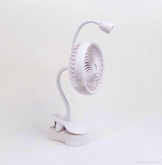 LED USB Mini Desk Table  Fan with LED Light and Clip