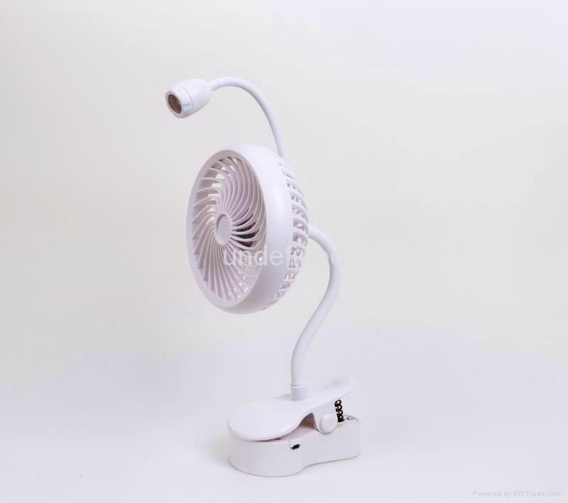 LED USB Mini Desk Table  Fan with LED Light and Clip 3