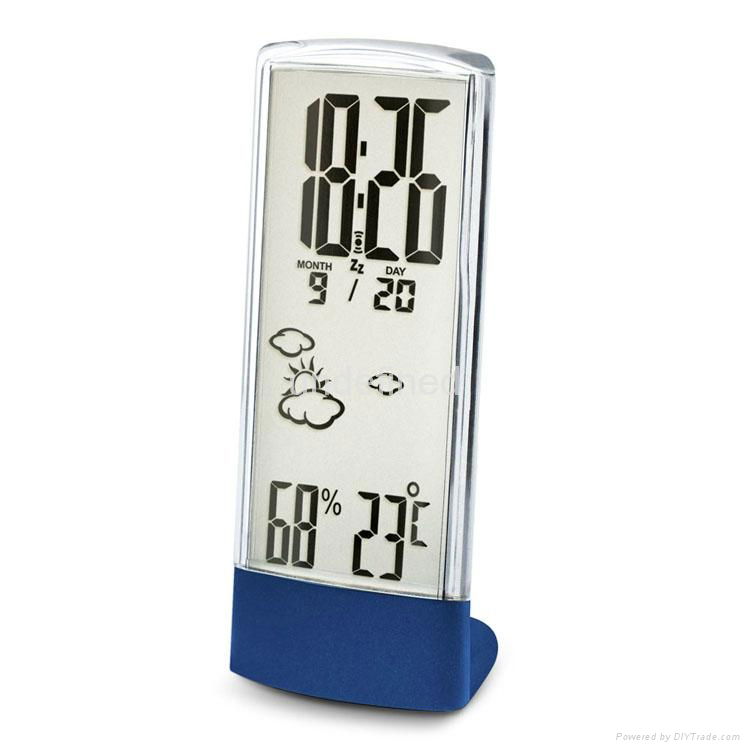 Aluminium alloy Hardware alarm table clock with Weather forecast 3