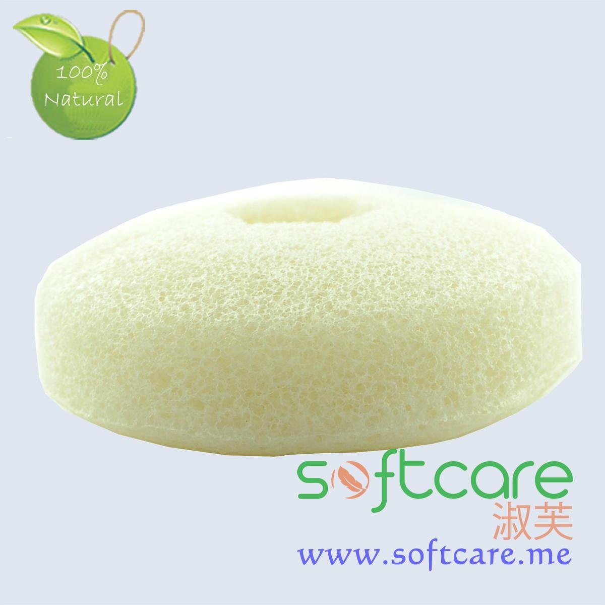 SOFTCARE round cake type 100% natural facial cleansing konjac sponge 2