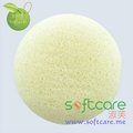 SOFTCARE round cake type 100% natural facial cleansing konjac sponge 3