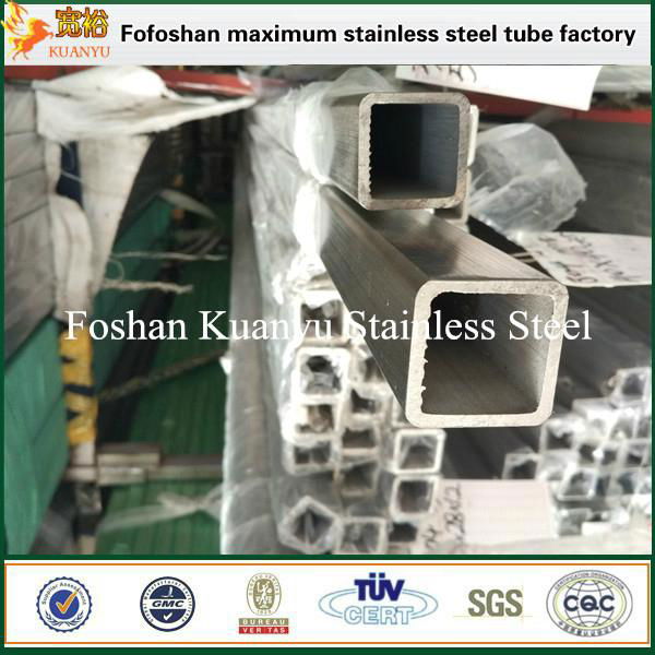 thick wall ss 304 satin hairline finish stainless steel square pipe