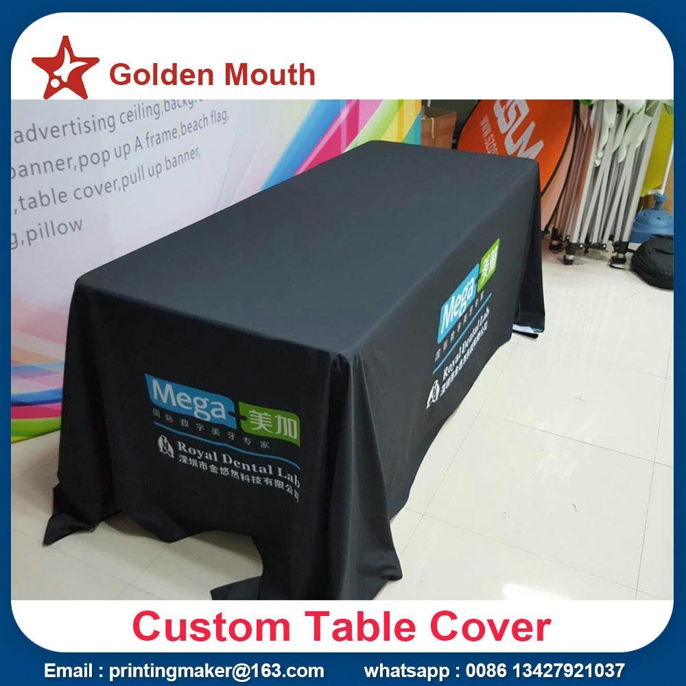6 ft Table Cover Full Color 3 Sided Tablecloth 3