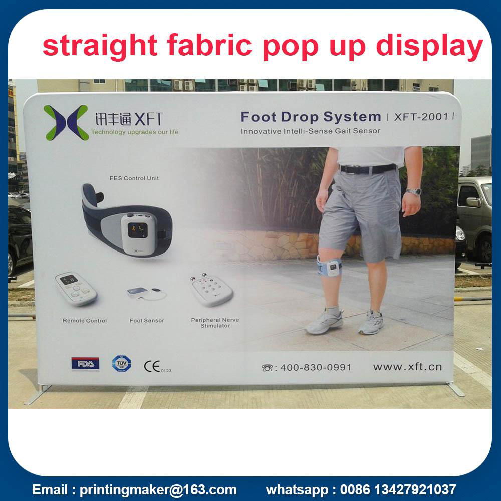 Single Side Printed Straight Fabric Pop Up Displays