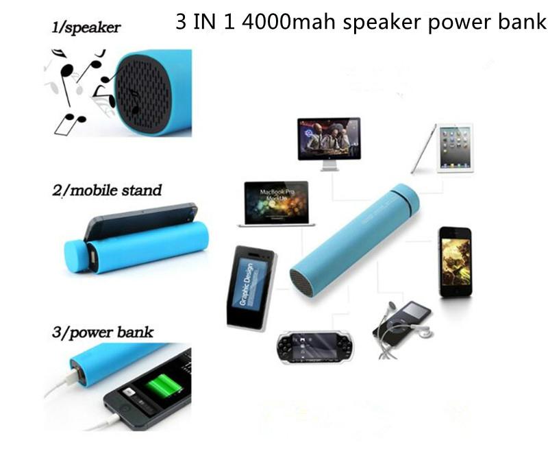 3 in 1 4000mah bluetooth speaker power bank with LOGO CE ROHS FCC 4