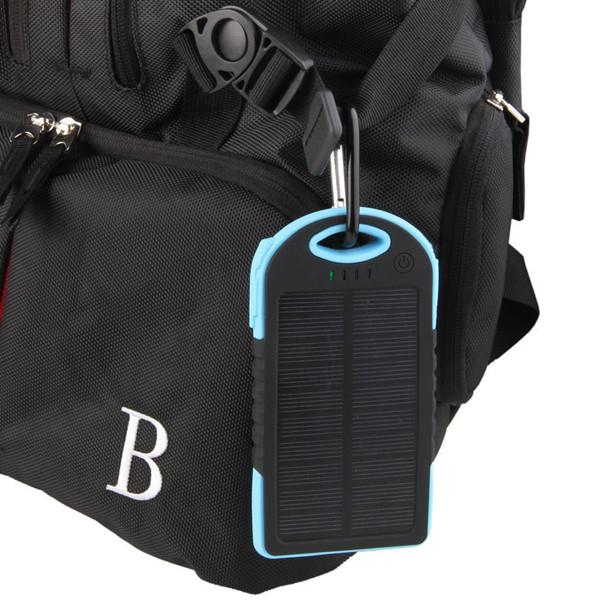  Dual usb 5000mah waterproof solar charger power bank with LED TORCH 2