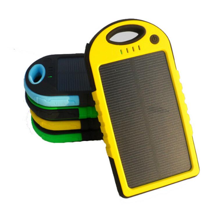  Dual usb 5000mah waterproof solar charger power bank with LED TORCH 3