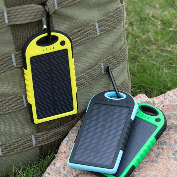  Dual usb 5000mah waterproof solar charger power bank with LED TORCH 4