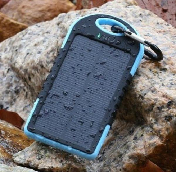  Dual usb 5000mah waterproof solar charger power bank with LED TORCH 5