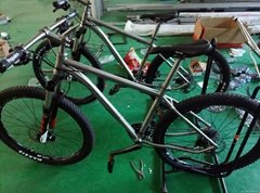Manufacturing hot sale gr9 titanium mtb bike frame 29er 17inch