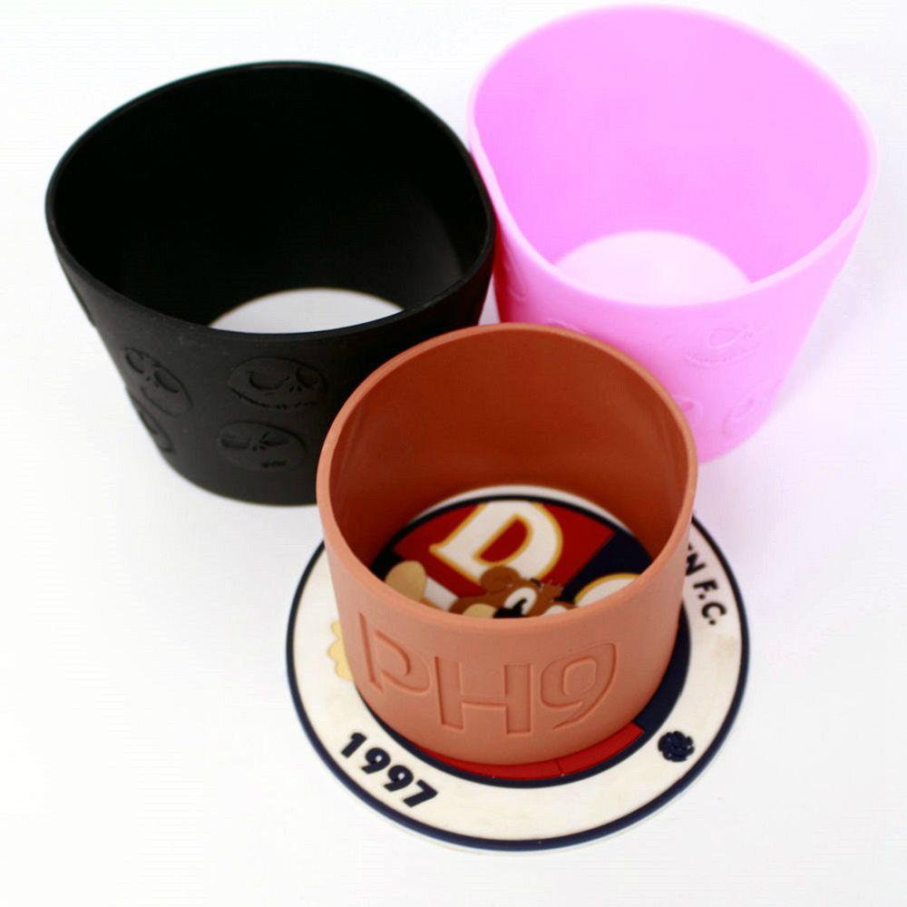 Customizable Black Coffee Sleeve Silicne Rubber Cup Sleeve lemes