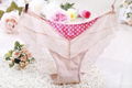 latest popular sexy patern ice silk wearing thong pictures mature women panty