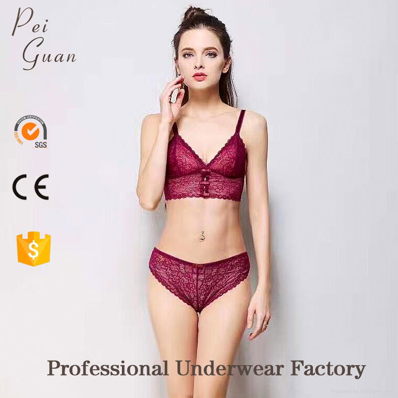 red bralette lingerie sexy hot lace new style ladies underwear sexy bra panty