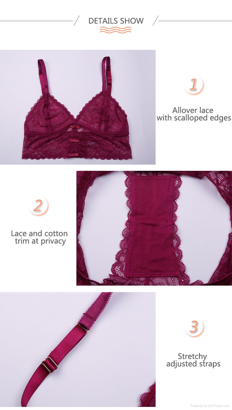  red bralette lingerie sexy hot lace new style ladies underwear sexy bra panty 2