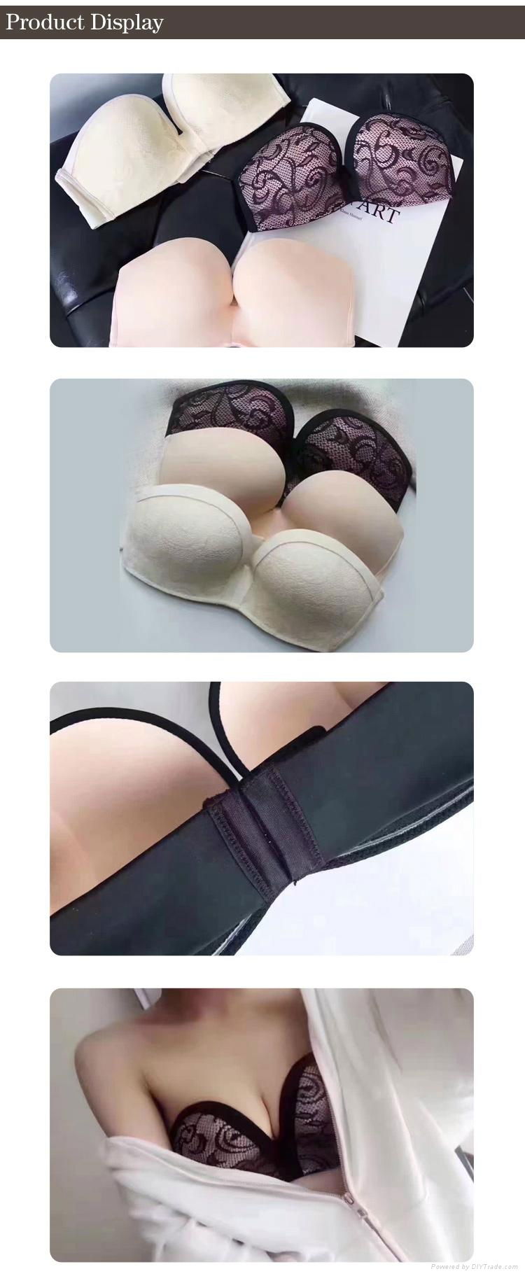 OEM service fancy push up women hot sexy bra images strapless bra 3