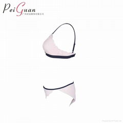 Women super soft lac bra panty top seamless unpadded bralette cup wireless bra