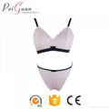 Women super soft lac bra panty top seamless unpadded bralette cup wireless bra 3