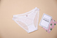 hot sale satin floral polyester ruffles  lingeries seamless women mature panty