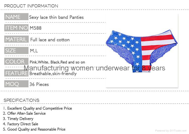 New girls lace underwear image the Star-Spangled Banner design sexy woman panty