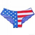 New girls lace underwear image the Star-Spangled Banner design sexy woman panty 2