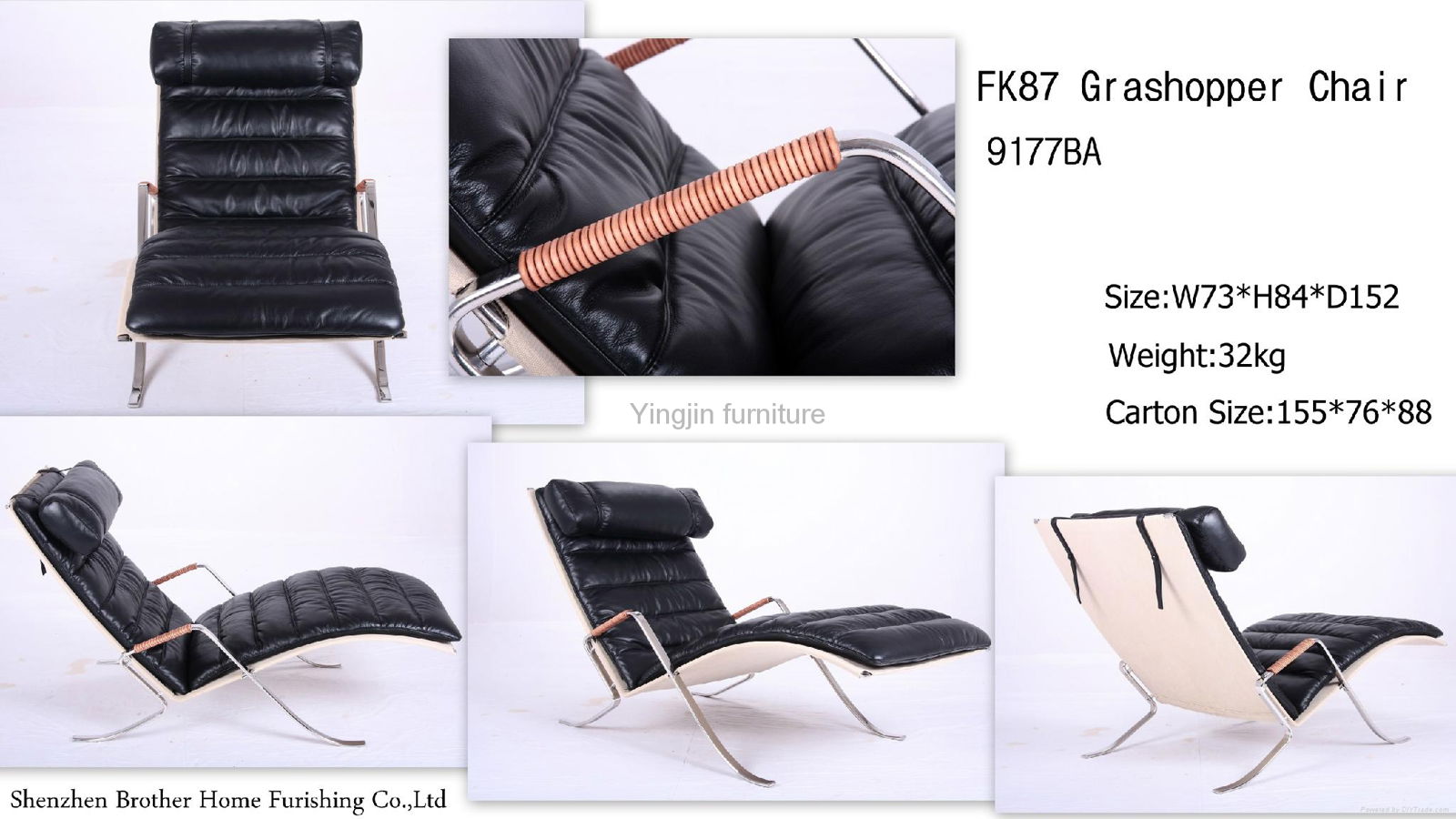  FK87 Grasshopper chair chaise lounge 