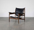 Mid century furniture Genuine italy aniline leather Chieftain chair  