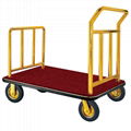 High Quality gold color hotel hand baggage trolley