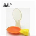  Reusable baby food pouch feeding squeeze silicone spout bottle with spoon  5