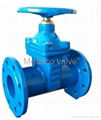 DIN3352 F5 Non-rising stem resilient seated gate valve