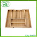 Bamboo cutlery tray expandable kitchen drawer organizer 2